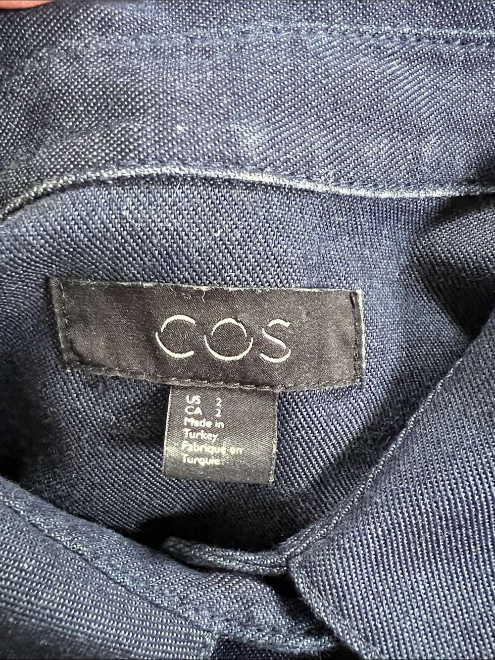 COS Classic Navy Collared Shirt Dress with Pockets - Picture 5 of 5